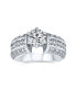 ფოტო #2 პროდუქტის AAA CZ Pave Vintage Art Deco Style 2CT Princess Round Brilliant Cut Solitaire Engagement Ring For Women .925 Sterling Silver