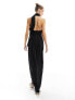 Фото #5 товара Vesper halterneck scarf detail maxi dress with thigh spilt in black