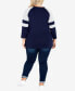 Plus Size Splice Sleeve Color Top