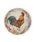 Floral Rooster Set of 4 Soup/Pasta Bowl 9"