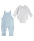 Фото #2 товара Baby Boys Bodysuit and Heavy Knit Jersey Overall, 2 Piece Set