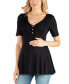Фото #1 товара Quarter Sleeve Maternity Tunic Top with Button Detail