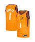 ფოტო #1 პროდუქტის Men's Devin Booker Orange Phoenix Suns Swingman jersey Player Jersey - Statement Edition