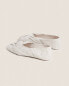 Linen ballerinas with knot detail