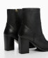 ფოტო #3 პროდუქტის Women's Leather Ankle Boots Block Heels