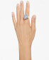 Rhodium-Plated Mixed Crystal Statement Ring