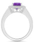 Amethyst (1-1/2 ct. t.w.) and Diamond (1/4 ct. t.w.) Halo Ring in Sterling Silver