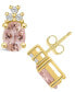 ფოტო #1 პროდუქტის Morganite (2-1/3 ct. t.w.) and Diamond (1/5 ct. t.w.) Stud Earrings in 14K Yellow Gold