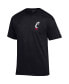 Men's Black Cincinnati Bearcats Stack 2-Hit T-shirt