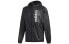 Фото #1 товара adidas neo 字母印花训练运动连帽夹克外套 男款 黑色 / Куртка Adidas NEO Trendy_Clothing FL0173