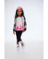Girl Short Sleeve Athletic Top Gradient Pink Printed Big Flowers - Child