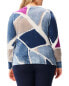 Nic+Zoe Plus Printed Tiles Femme Sleeve Sweater Women's