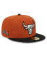 Фото #1 товара Men's Rust, Black Chicago Bulls Two-Tone 59FIFTY Fitted Hat