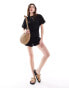 Фото #1 товара ASOS DESIGN t-shirt romper playsuit with ruched sides in black