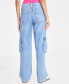 Фото #8 товара Women's Light Wash High Rise Utility Cargo Jeans, 0-26W, Created for Macy's