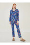 LCW DREAM Gömlek Yaka Yılbaşı Temalı Uzun Kollu Pamuklu Kadın Pijama Takımı
