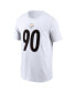 Фото #2 товара Men's T.J. Watt White Pittsburgh Steelers Player Name and Number T-shirt