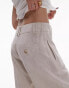 Фото #5 товара Topshop Petite low slung linen button trouser in natural