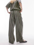 Topshop co-ord stripe linen straight leg trouser in multi