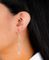 ფოტო #5 პროდუქტის Clear Crystal Briolette Pull Through Chain Earrings in Sterling Silver