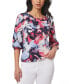Women's Blouson-Sleeve Floral-Print Top