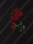 Alexander McQueen 273548 Men's Black Rose Pinstripe Tie