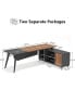 L-Shaped Computer Desk with File Cabinet, 78.74 Inch Large Executive Office Desk with Shelves, Industrial Business Furniture Desk Workstation for Home Office (Rustic Brown)