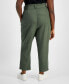 Фото #3 товара Trendy Plus Size Belted High-Rise Ankle Pants, Created for Macy's