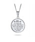 ფოტო #2 პროდუქტის Round Medallion Disc Religious Reversible Two Sided Protection Engraved Prayer Guardian Angel Medal Pendant Necklace For Women .925 Sterling Silver