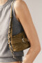 Mini suede crossbody bag with buckles