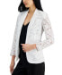 Фото #3 товара Women's Floral Embroidered Open Front Blazer