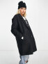 Фото #7 товара Pimkie oversized wool mix coat in black
