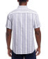 Men's Short Sleeve Cotton Shirt with Ticking Stripe