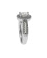 ფოტო #3 პროდუქტის Suzy Levian Sterling Silver Oval Cut White Cubic Zirconia Halo Engagement Ring