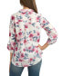 Juniors' Floral-Print Roll-Sleeve Button-Up Blouse