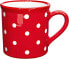 Фото #1 товара City to Cottage® - Keramik XXL Becher 500 ml | Kaffeebecher | Rot und Weiß | Polka Dots | Handgemacht | Keramik Geschirr | Große Tasse