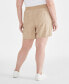 ფოტო #2 პროდუქტის Plus Size Mid Rise Pull-On Shorts, Created for Macy's
