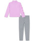 Фото #2 товара Toddler and Little Girl 2-Pc. Quarter-Zip Tech Pullover & Leggings