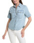 Фото #1 товара Piazza Sempione Silk-Blend Shirt Women's Blue 44