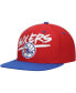 Men's Red, Royal Philadelphia 76ers Hardwood Classics Soul Transcript Snapback Hat Red, Royal - фото #1