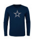 ფოტო #1 პროდუქტის Big Boys Navy Dallas Cowboys Primary Logo Long Sleeve T-shirt