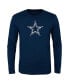 ფოტო #1 პროდუქტის Big Boys Navy Dallas Cowboys Primary Logo Long Sleeve T-shirt