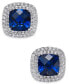 Фото #1 товара Серьги Macy's Lab-Created Sapphire Square Stud