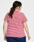 ფოტო #5 პროდუქტის Trendy Plus Size Perfect Sandy Striped T-Shirt