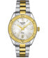 ფოტო #1 პროდუქტის Women's Swiss PR 100 Sport Chic T-Classic Two-Tone Stainless Steel Bracelet Watch 36mm