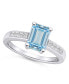 ფოტო #1 პროდუქტის Aquamarine (1-3/8 ct .t.w.) and Diamond (1/8 ct .t.w.) Ring in 14K Yellow Gold