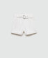 ფოტო #5 პროდუქტის Women's Belt Detail Denim Shorts