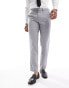 ASOS DESIGN slim fit wool mix suit trousers in grey basketweave grau, W32 L30 - фото #2