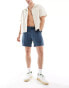 Abercrombie & Fitch 6inch pull on seersucker shorts in mid blue