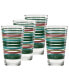 Фото #1 товара Tropical Stripes 16-Ounce Tapered Cooler Glass, Set of 4